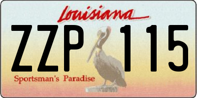 LA license plate ZZP115