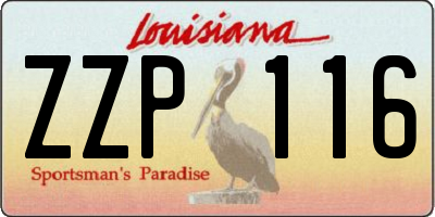 LA license plate ZZP116