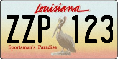 LA license plate ZZP123