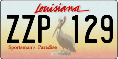 LA license plate ZZP129