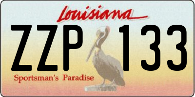 LA license plate ZZP133