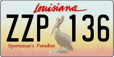 LA license plate ZZP136