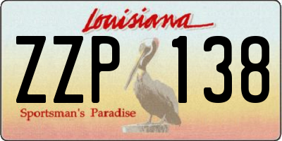 LA license plate ZZP138