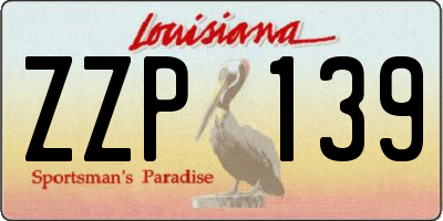 LA license plate ZZP139