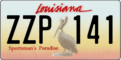 LA license plate ZZP141