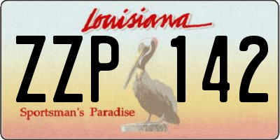 LA license plate ZZP142