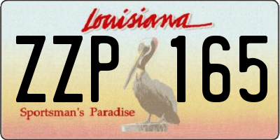 LA license plate ZZP165