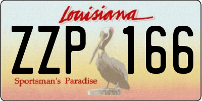 LA license plate ZZP166