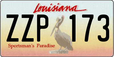 LA license plate ZZP173