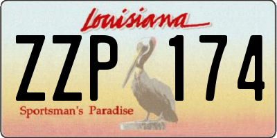 LA license plate ZZP174