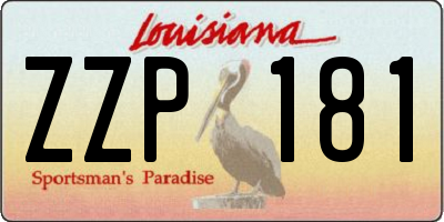 LA license plate ZZP181