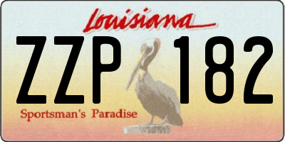 LA license plate ZZP182