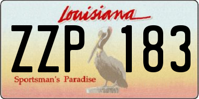 LA license plate ZZP183