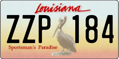 LA license plate ZZP184