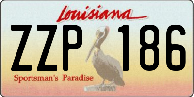 LA license plate ZZP186