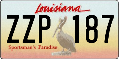 LA license plate ZZP187