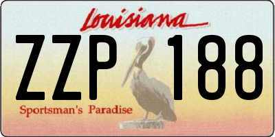 LA license plate ZZP188