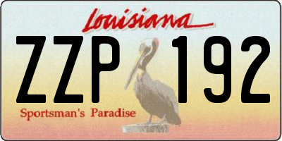 LA license plate ZZP192