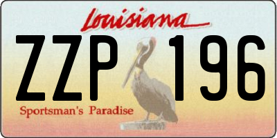 LA license plate ZZP196