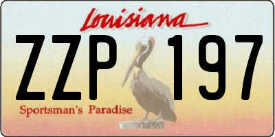 LA license plate ZZP197