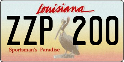 LA license plate ZZP200