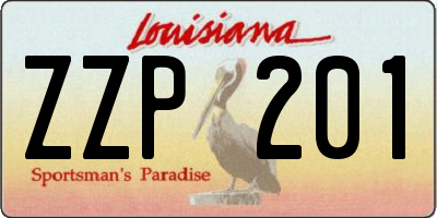 LA license plate ZZP201