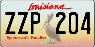 LA license plate ZZP204