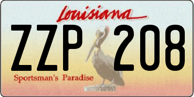 LA license plate ZZP208