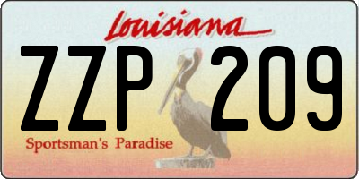 LA license plate ZZP209