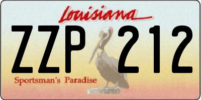 LA license plate ZZP212