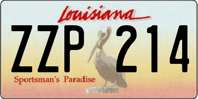 LA license plate ZZP214