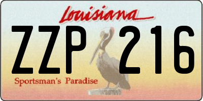 LA license plate ZZP216