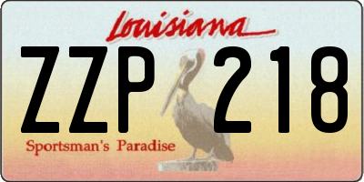 LA license plate ZZP218