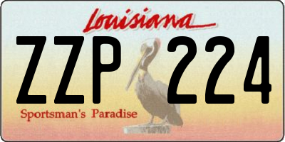 LA license plate ZZP224