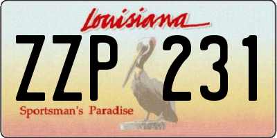 LA license plate ZZP231