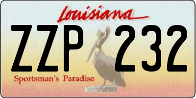 LA license plate ZZP232