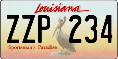 LA license plate ZZP234