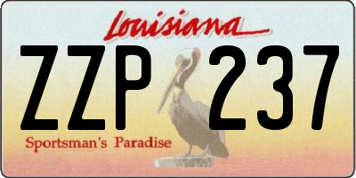 LA license plate ZZP237