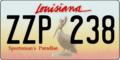 LA license plate ZZP238