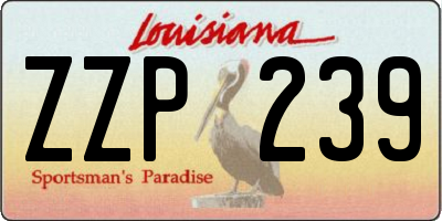 LA license plate ZZP239