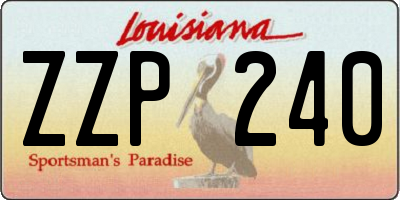 LA license plate ZZP240