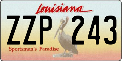 LA license plate ZZP243