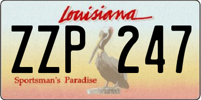 LA license plate ZZP247