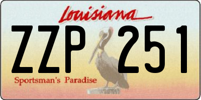 LA license plate ZZP251