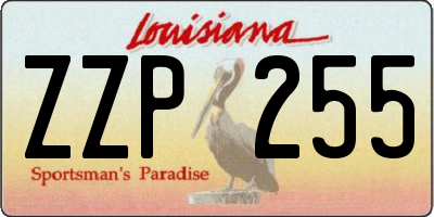 LA license plate ZZP255