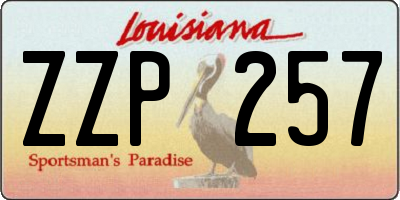 LA license plate ZZP257