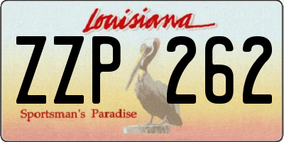 LA license plate ZZP262