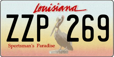 LA license plate ZZP269