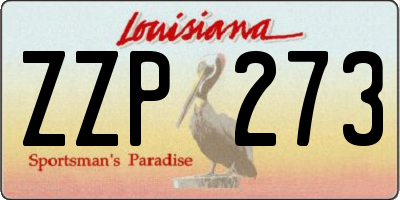 LA license plate ZZP273