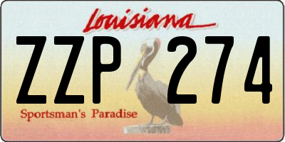 LA license plate ZZP274